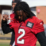 Arizona Cardinals WR Hollywood Brown warms up ahead of practice on Thursday, Dec. 22, 2022, in Tempe. (Tyler Drake/Arizona Sports)