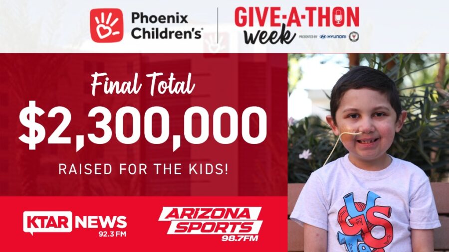 The KTAR News and Arizona Sports Give-A-Thon for Phoenix Children’s raised a record $2.36 million...