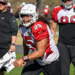 Arizona Cardinals DL Leki Fotu runs through drills during practice on Thursday, Dec. 22, 2022, in Tempe. (Tyler Drake/Arizona Sports)