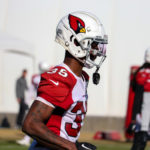 Arizona Cardinals CB Christian Matthew runs through drills during practice on Thursday, Dec. 22, 2022, in Tempe. (Tyler Drake/Arizona Sports)