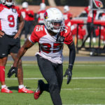 Arizona Cardinals CB Christian Matthew runs through drills during practice on Thursday, Dec. 22, 2022, in Tempe. (Tyler Drake/Arizona Sports)