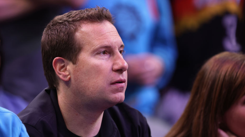 Phoenix Suns owner, Mat Ishbia looks on during the first half of the NBA game against the Oklahoma ...