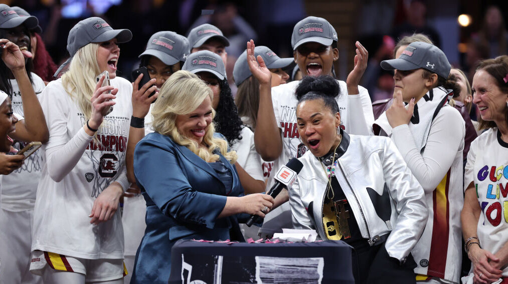 South Carolina celebrates winning an NCAA Championship...