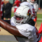 Arizona Cardinals DL Naquan Jones runs through drills during practice on Friday, Jan. 5, 2023, in Tempe. (Tyler Drake/Arizona Sports)