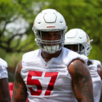 Arizona Cardinals DL Myles Murphy looks on during OTAs on Monday, May 20, 2024, in Tempe. (Tyler Drake/Arizona Sports)