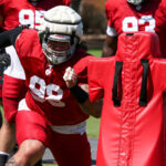 Arizona Cardinals DL Roy Lopez runs through drills during practice on Thursday, Sept. 5, 2024, in Tempe. (Tyler Drake/Arizona Sports)