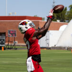 Arizona Cardinals CB Divaad Wilson runs through drills during Week 1 practice on Thursday, Sept. 5, 2024, in Tempe. (Tyler Drake/Arizona Sports)