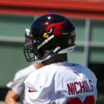 Arizona Cardinals DL Bilal Nichols looks on during practice on Wednesday, Sept. 18, 2024, in Tempe. (Tyler Drake/Arizona Sports)