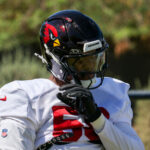 Arizona Cardinals pass rusher Julian Okwara looks on during practice on Thursday, Sept. 19, 2024, in Tempe. (Tyler Drake/Arizona Sports)