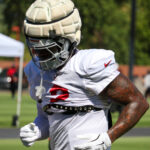 Arizona Cardinals LB Mack Wilson Sr. runs through drills during practice on Thursday, Sept. 26, 2024, in Tempe. (Tyler Drake/Arizona Sports)