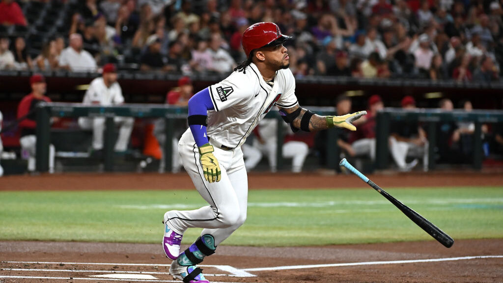 Ketel Marte #4 of the Arizona Diamondbacks...