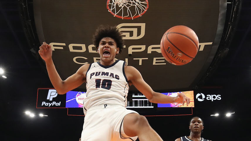Koa Peat #10 of the Perry Pumas scored 19 points in the USA's 145-65 win versus New Zealand. (Photo...