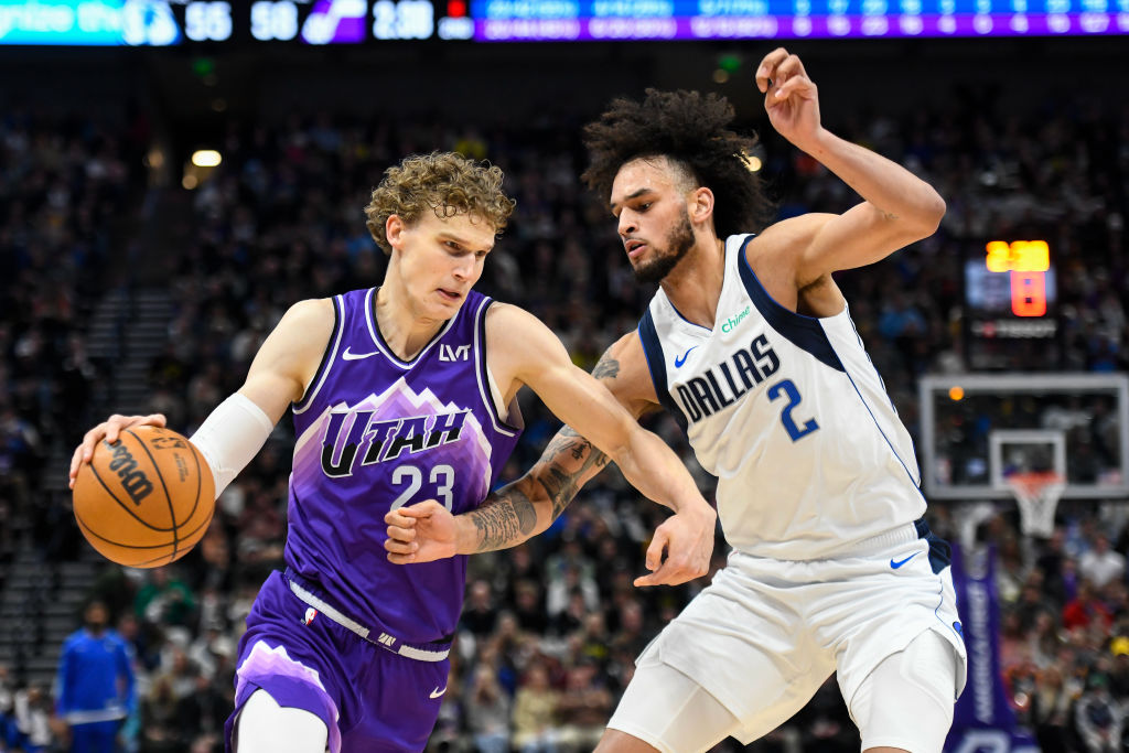 Lauri Markkanen #23 of the Utah Jazz...