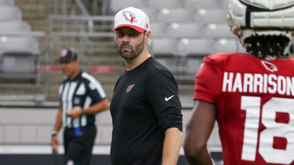 Spencer Whipple looks on during Arizona Cardinals training camp...
