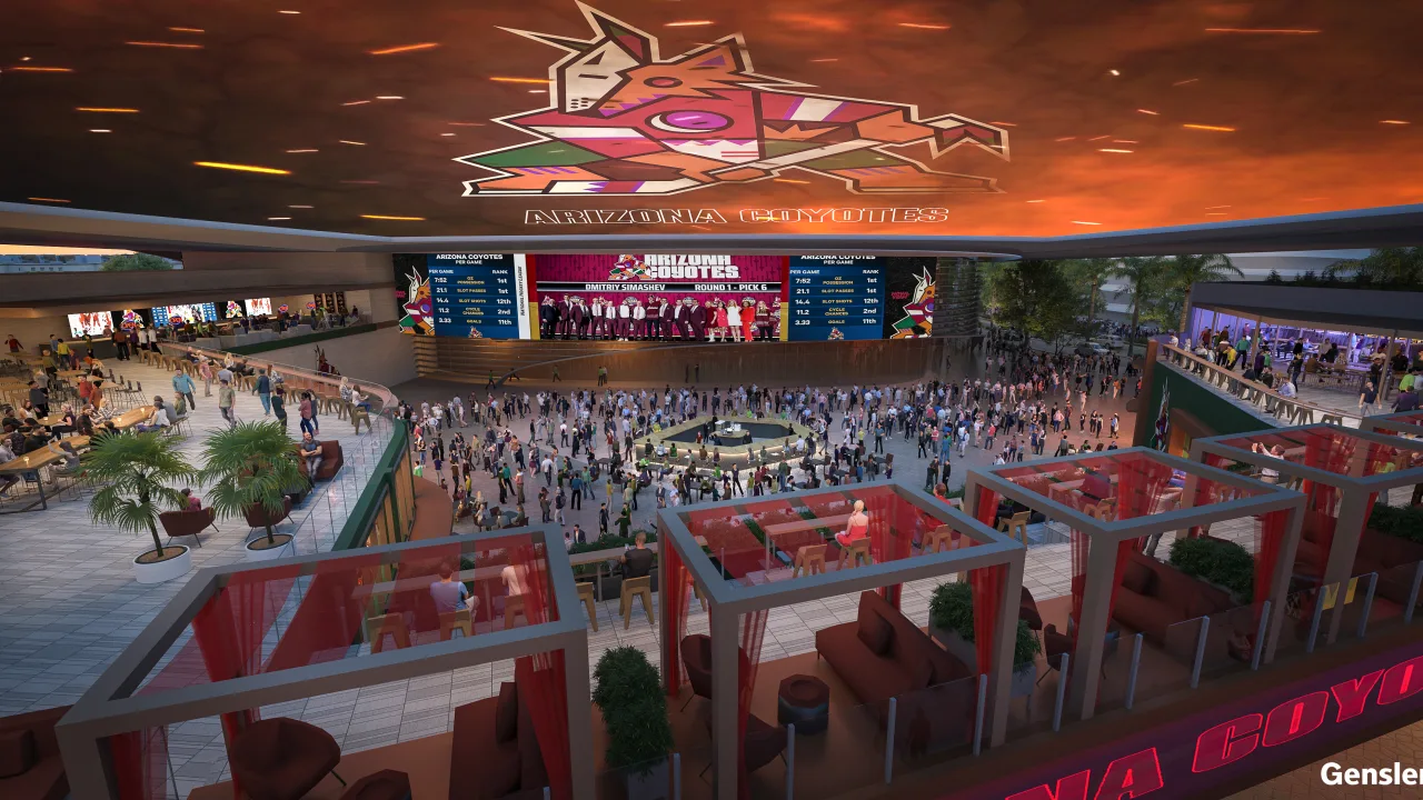 Rendering of the Arizona Coyotes' Phoenix arena plan...